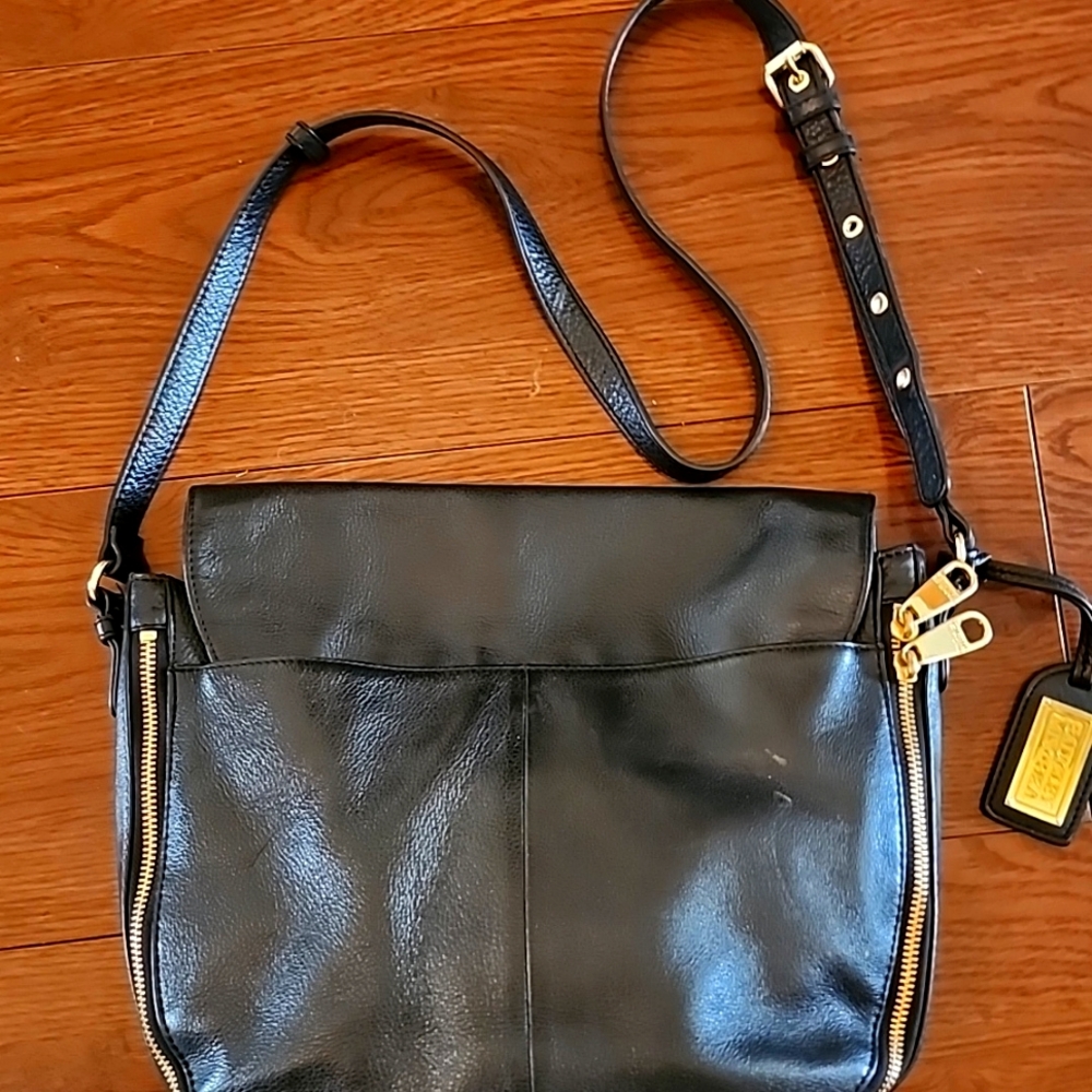 Badgley Mischka Black Belt Bag with Textured Leather